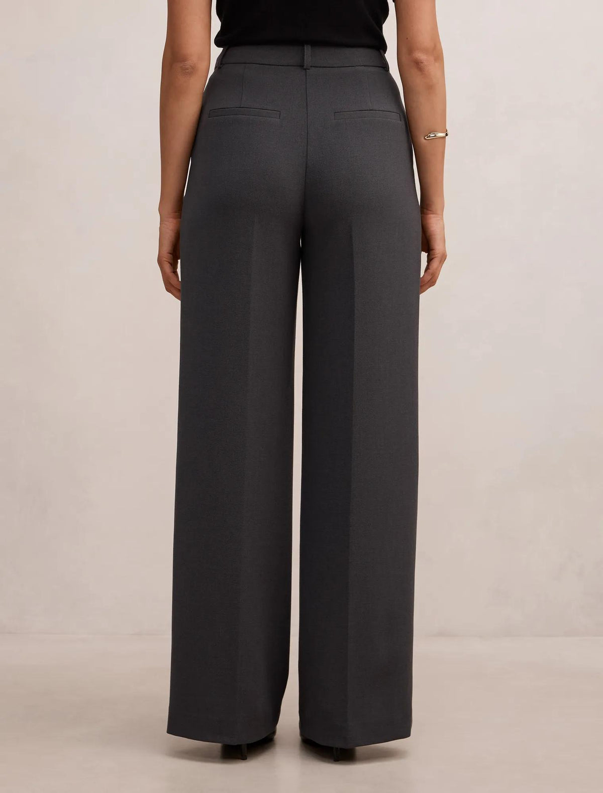 Eva Wide Leg Pant Charcoal Grey