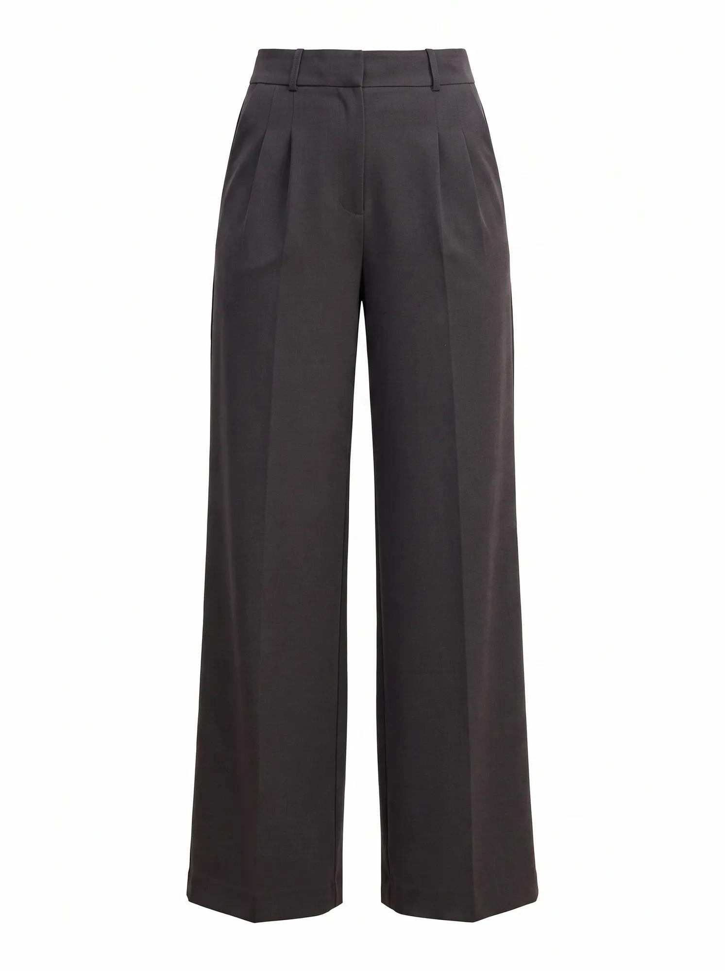 Eva Wide Leg Pant Charcoal Grey_mannequin