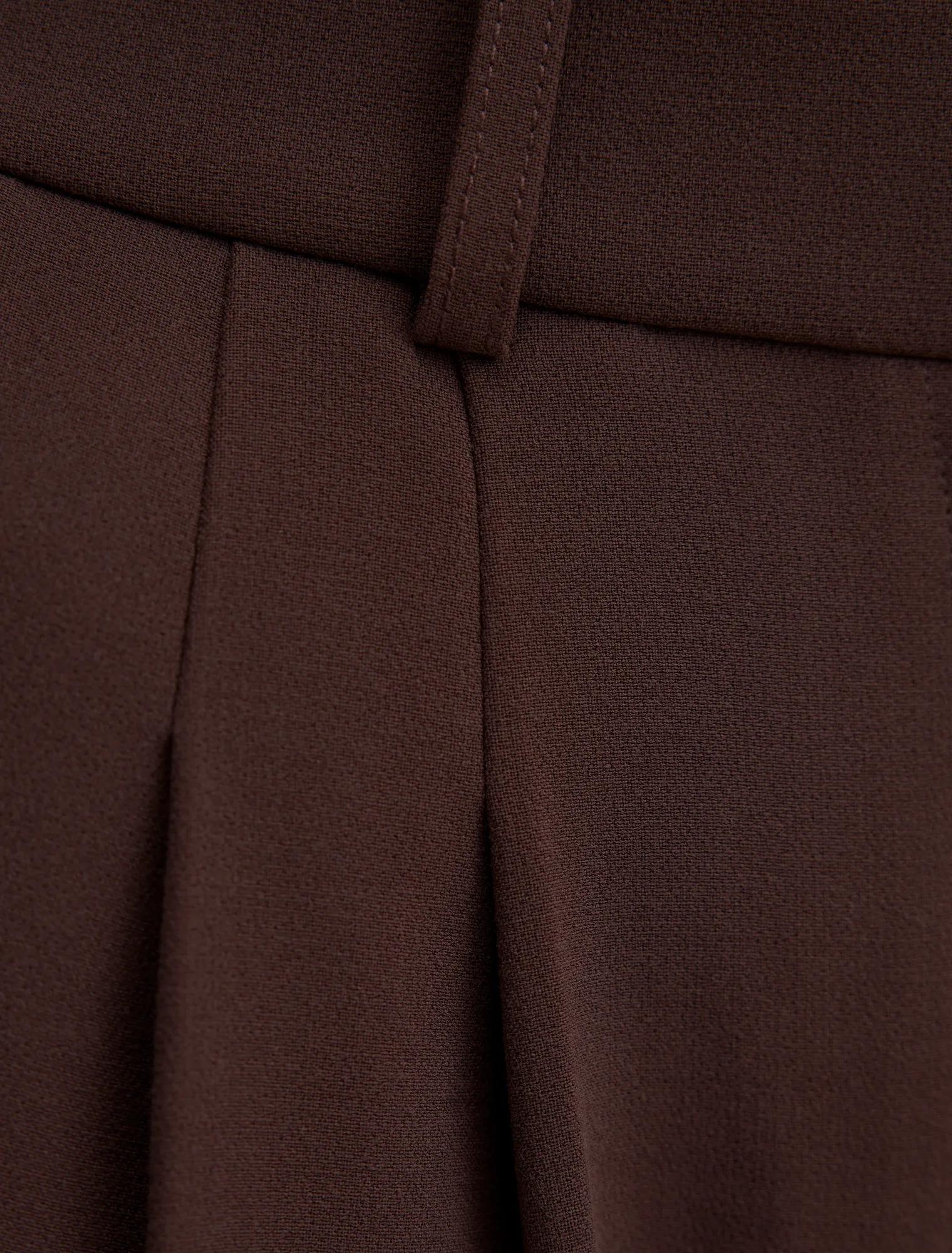 Eva Pleat Wide Leg Pants Chocolate