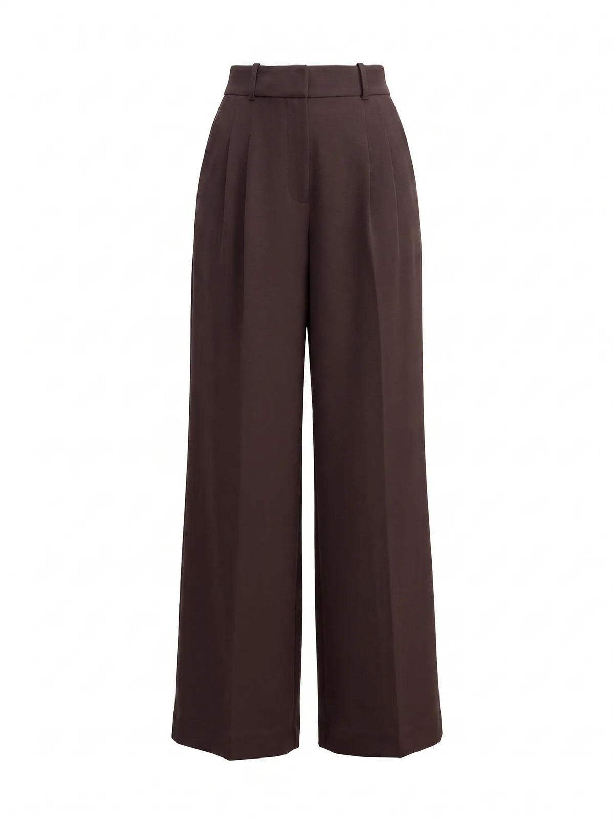 Eva Petite Pleat Wide Leg Pant Chocolate_mannequin