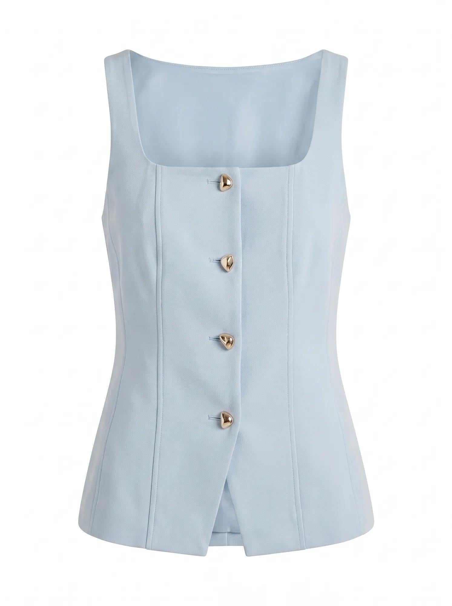 Lee Square Neck Waistcoat Sky Blue Suit_mannequin
