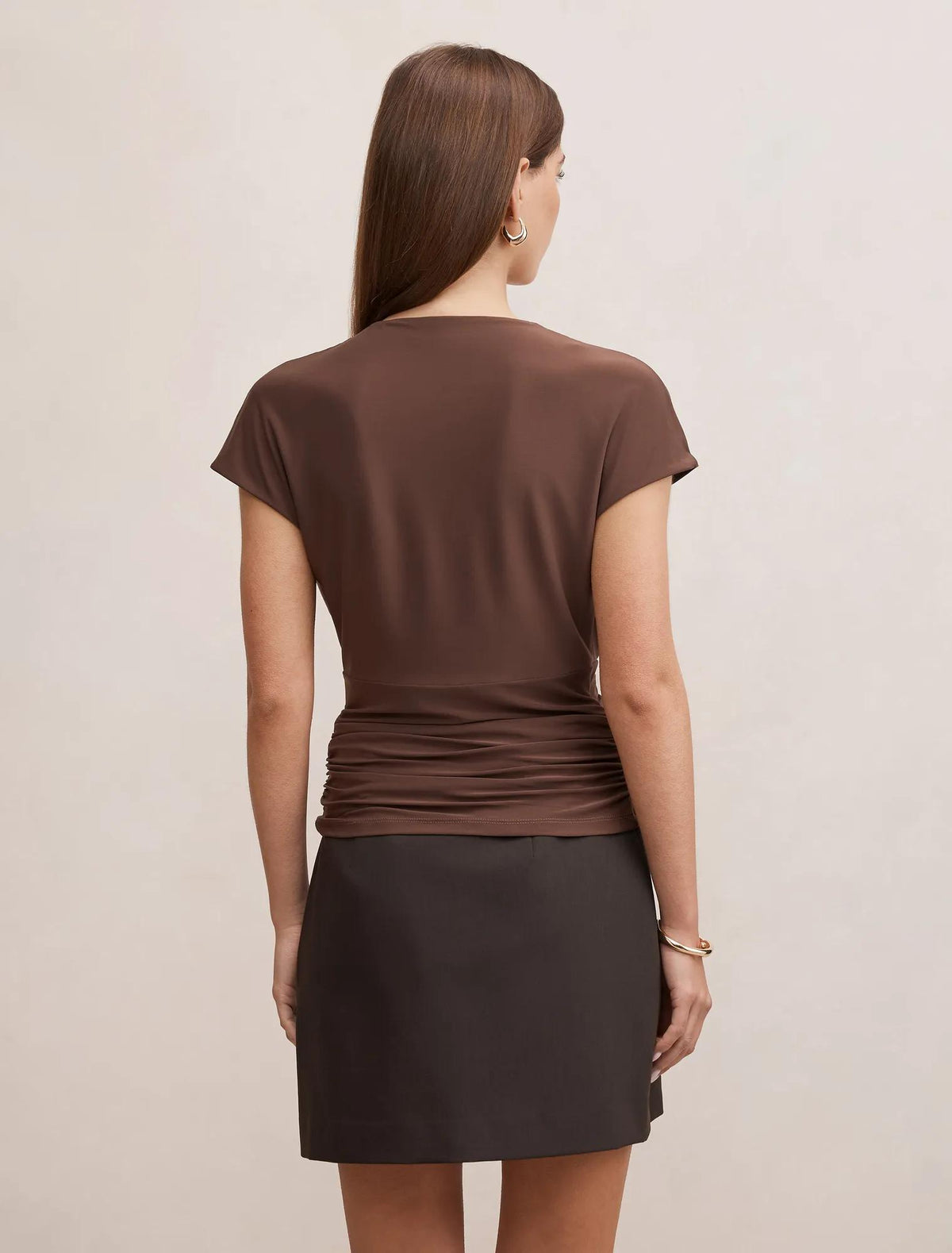 Oakley V-Neck Drape Top Chocolate Martini