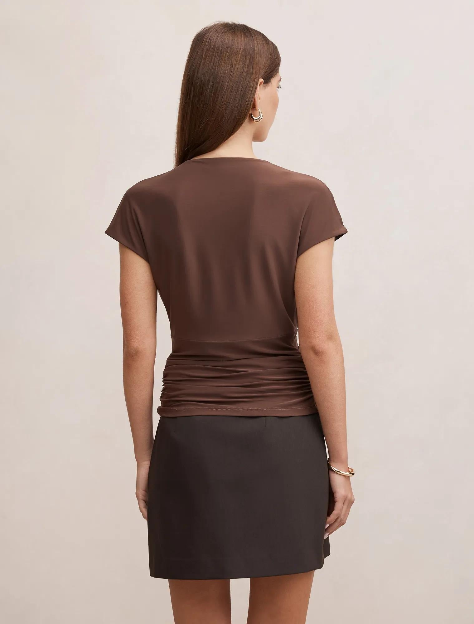Oakley V-Neck Drape Top Chocolate Martini