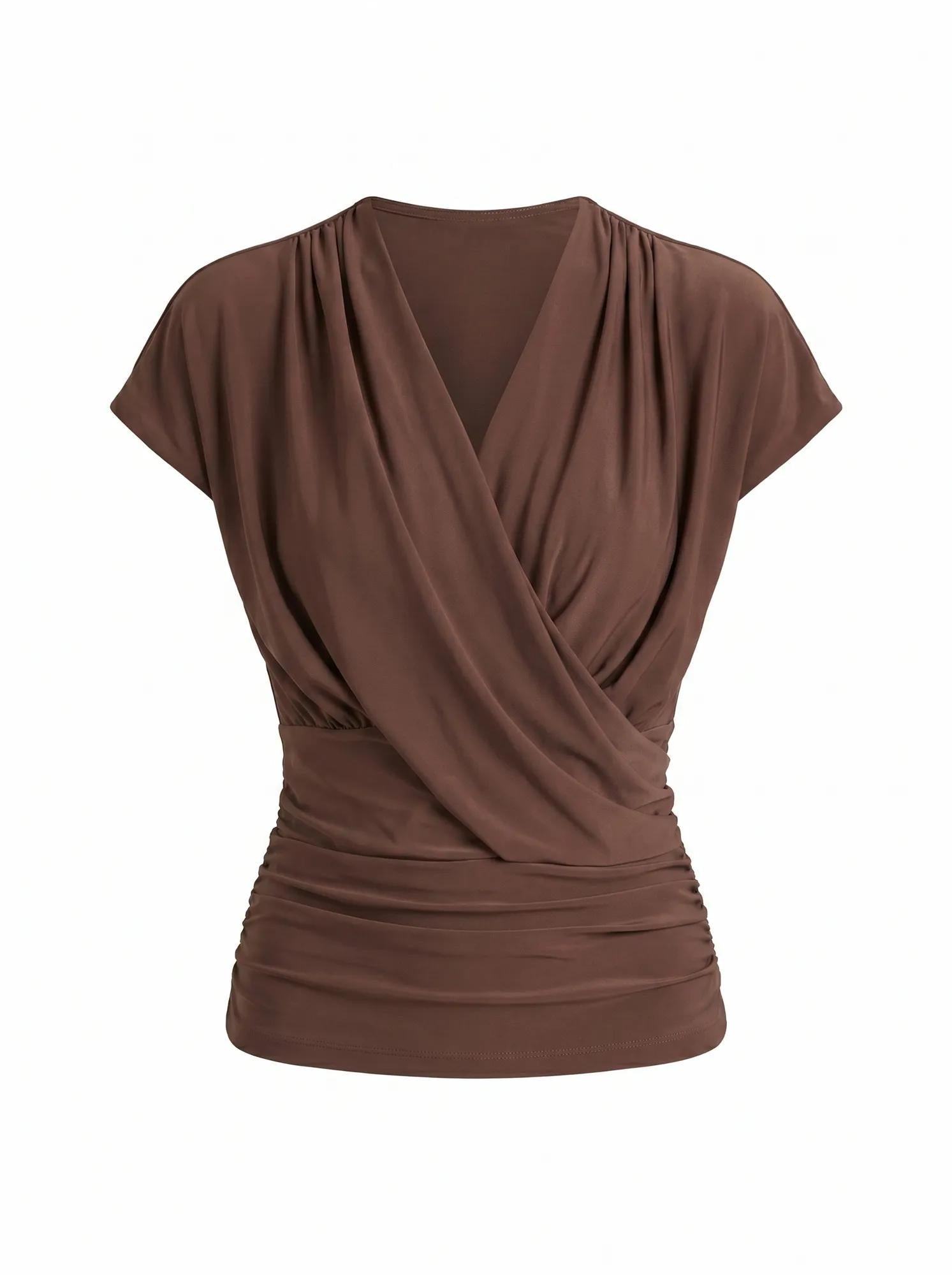 Oakley V-Neck Drape Top Chocolate Martini