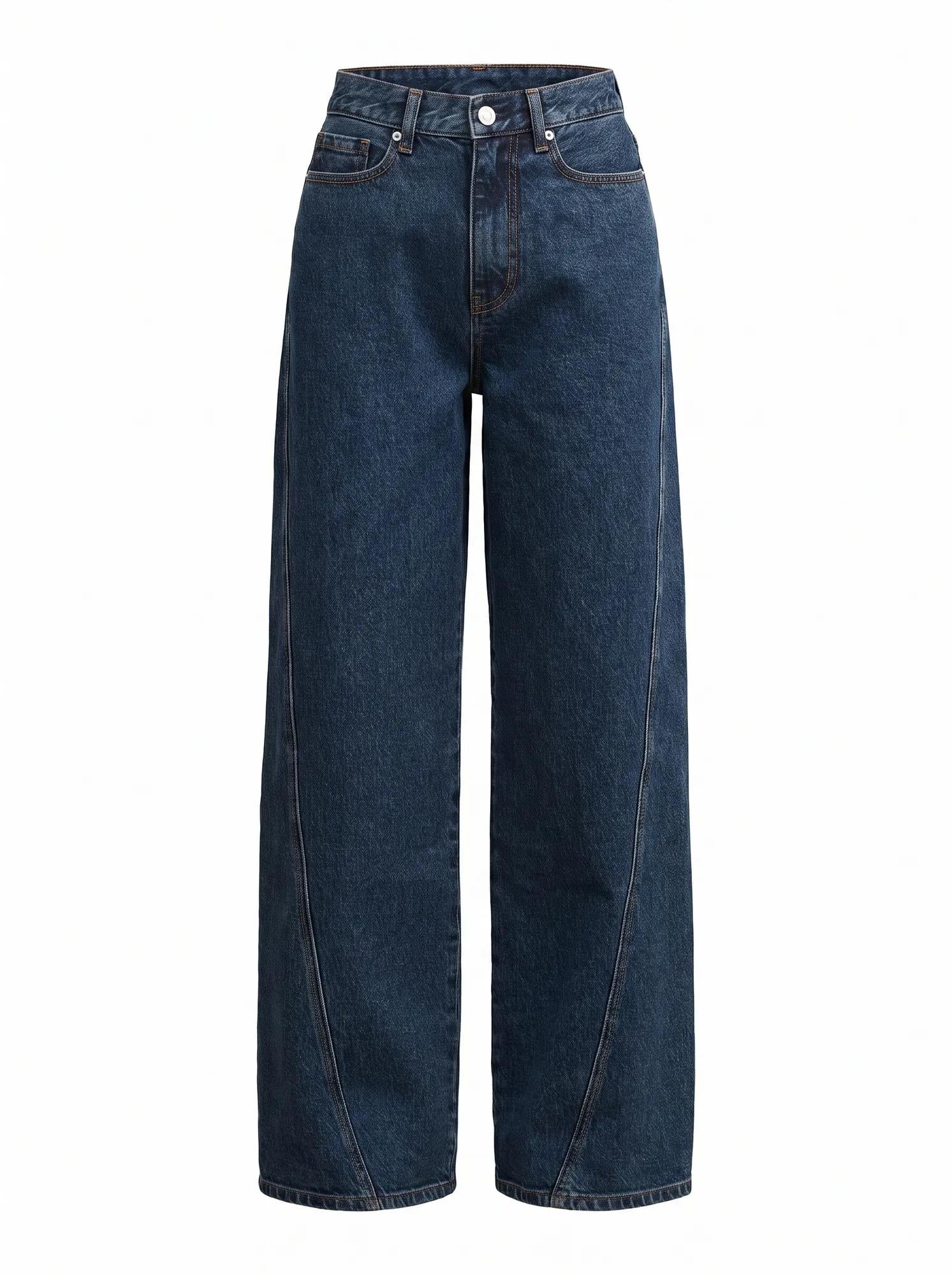 Kate Twisted Seam Wide Leg Jean Mid Wash