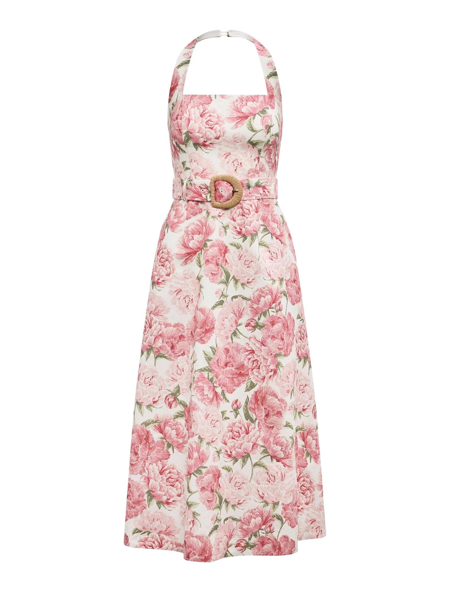 Blossom Halter Midi Dress Pink Loft Floral_mannequin