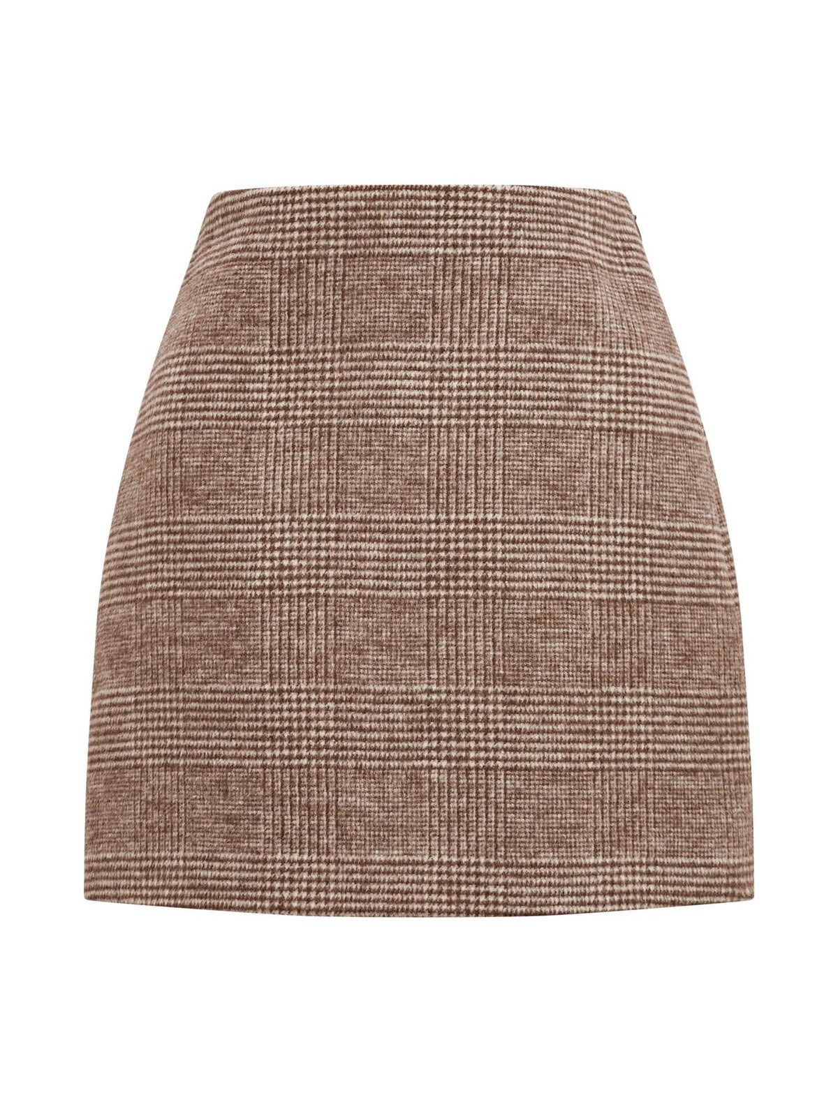 Molly Check Mini Skirt Mid Brown Check Set