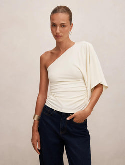 Olive One Shoulder Cape Top Buttercup