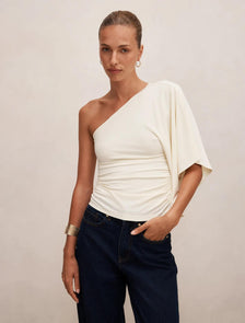Olive One Shoulder Cape Top Buttercup