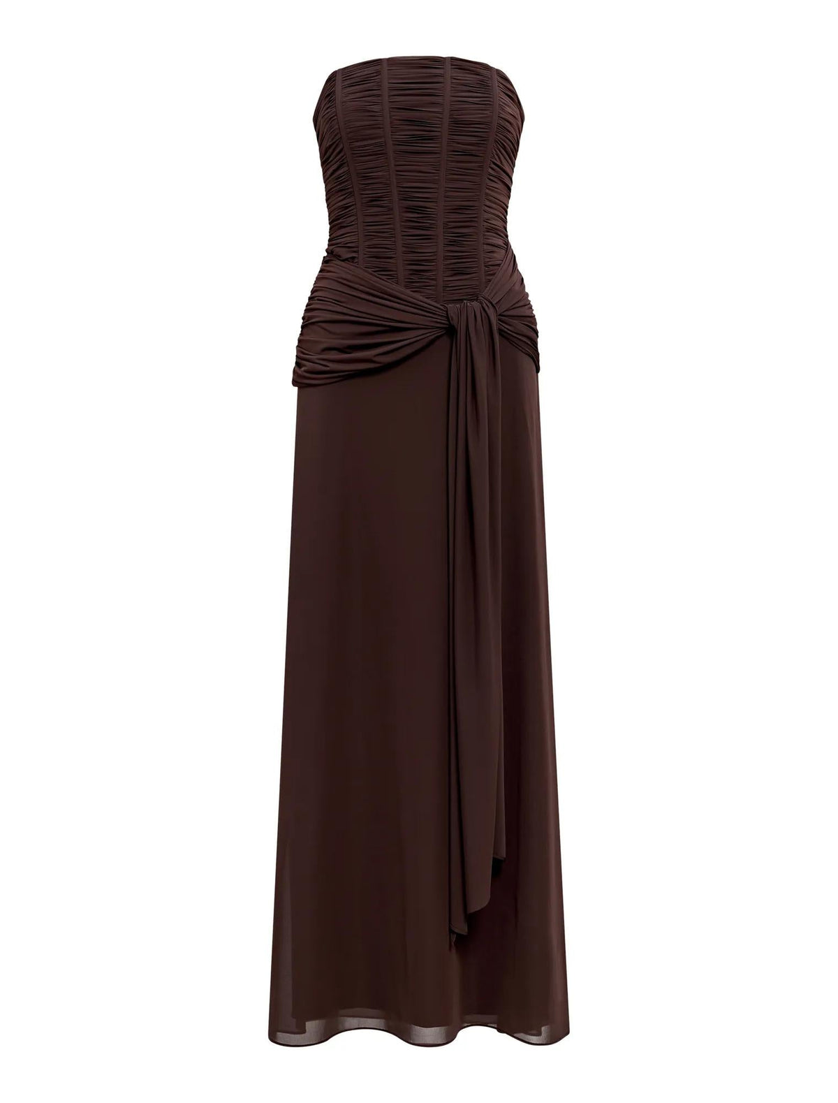 Lorelei Strapless Ruched Maxi Freckle