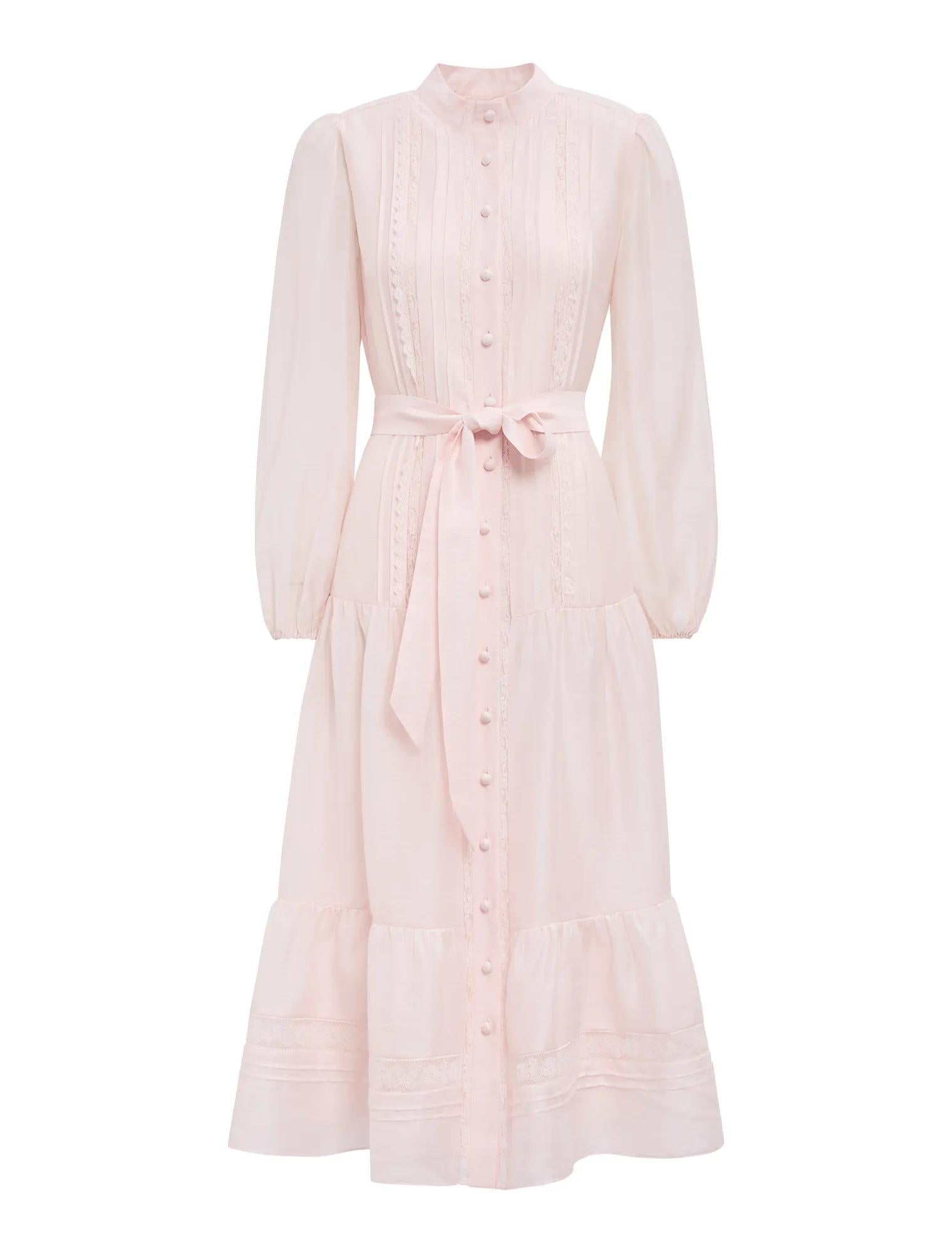 Rachel Lace Trim Midi Dress Rosewater_mannequin