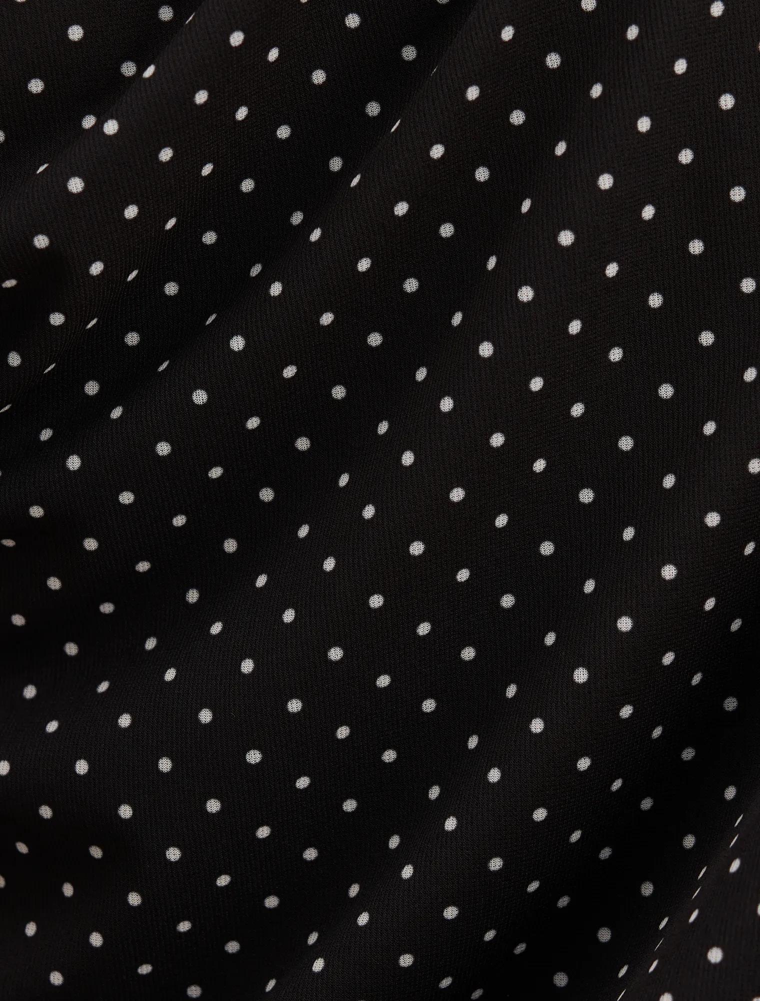 Mila Tipped Shoulder Drape Top Black Elstone Spot co-ord