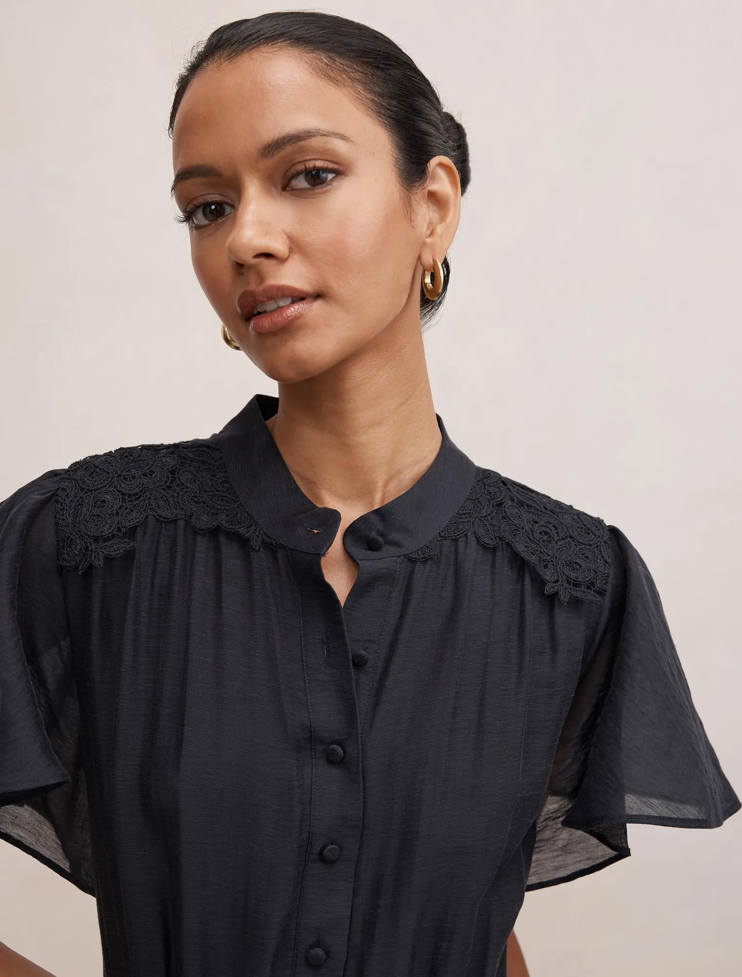Harriet Petite Lace Midi Dress Navy