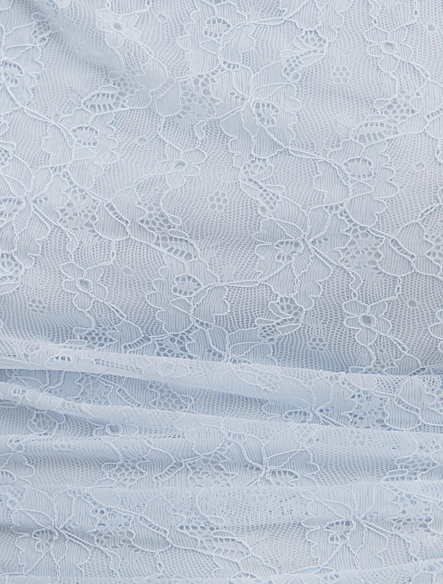 Tahlia Textured Lace Tank Soft Blue Co-ord