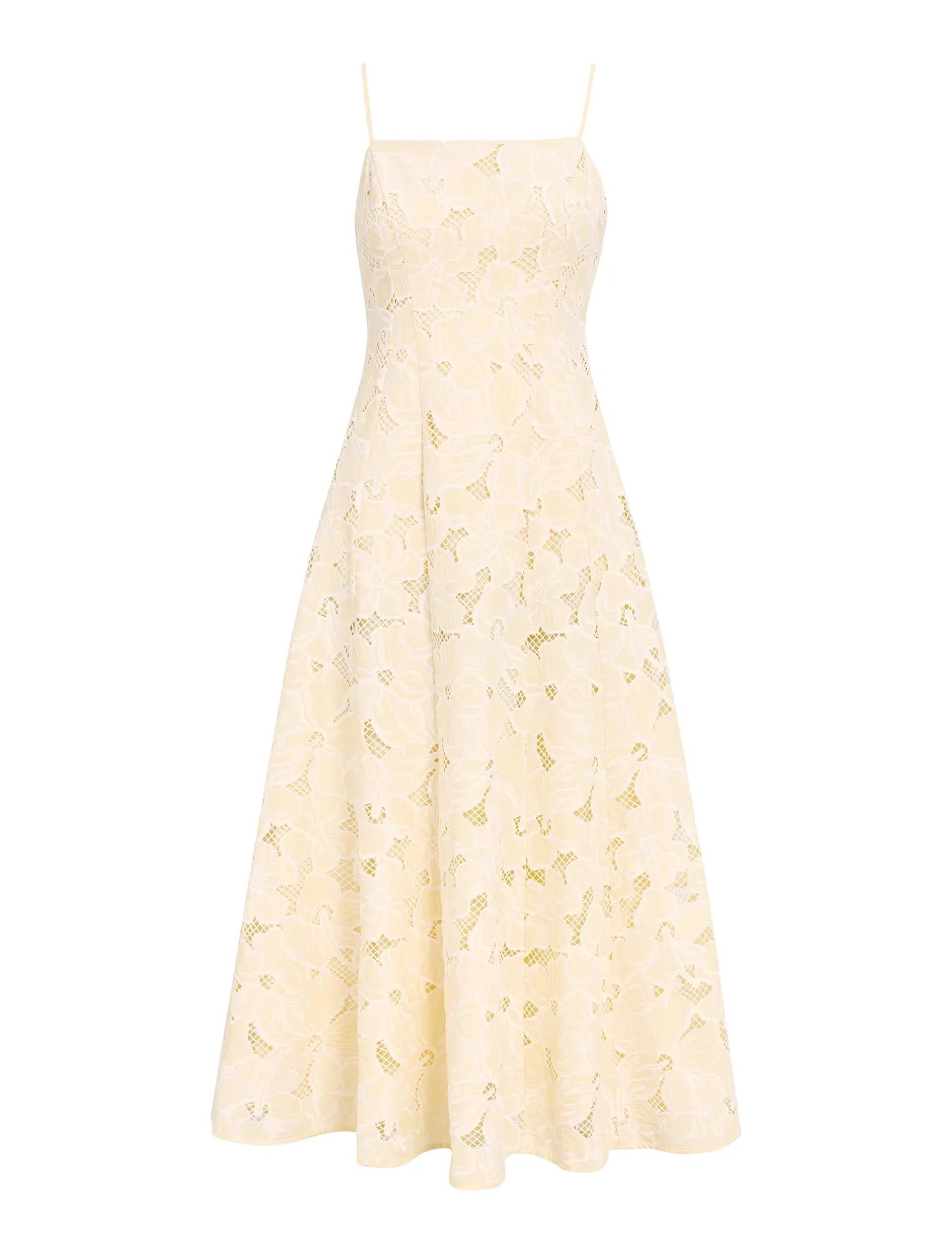Millie Embroidered Midi Spring Daffodil_mannequin