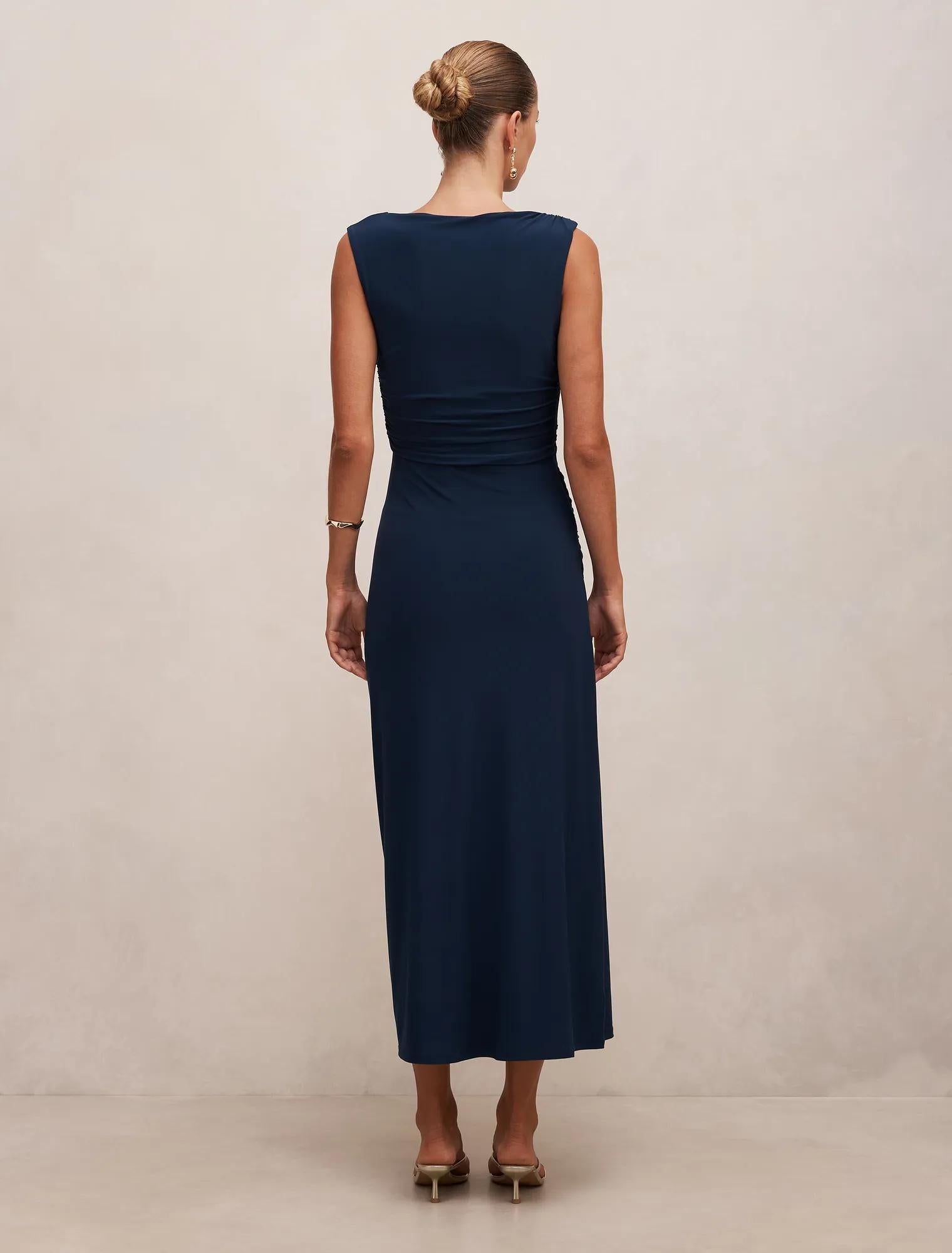 Kinsley Sleeveless Jersey Dress Evening Navy