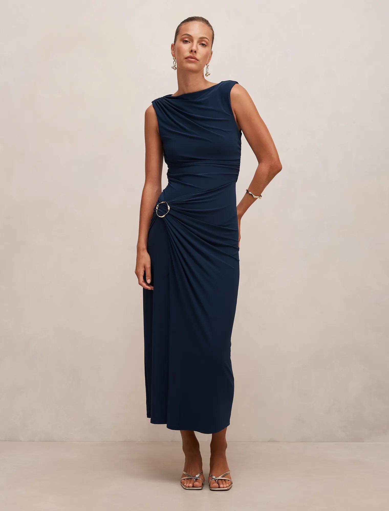 Kinsley Sleeveless Jersey Dress Evening Navy