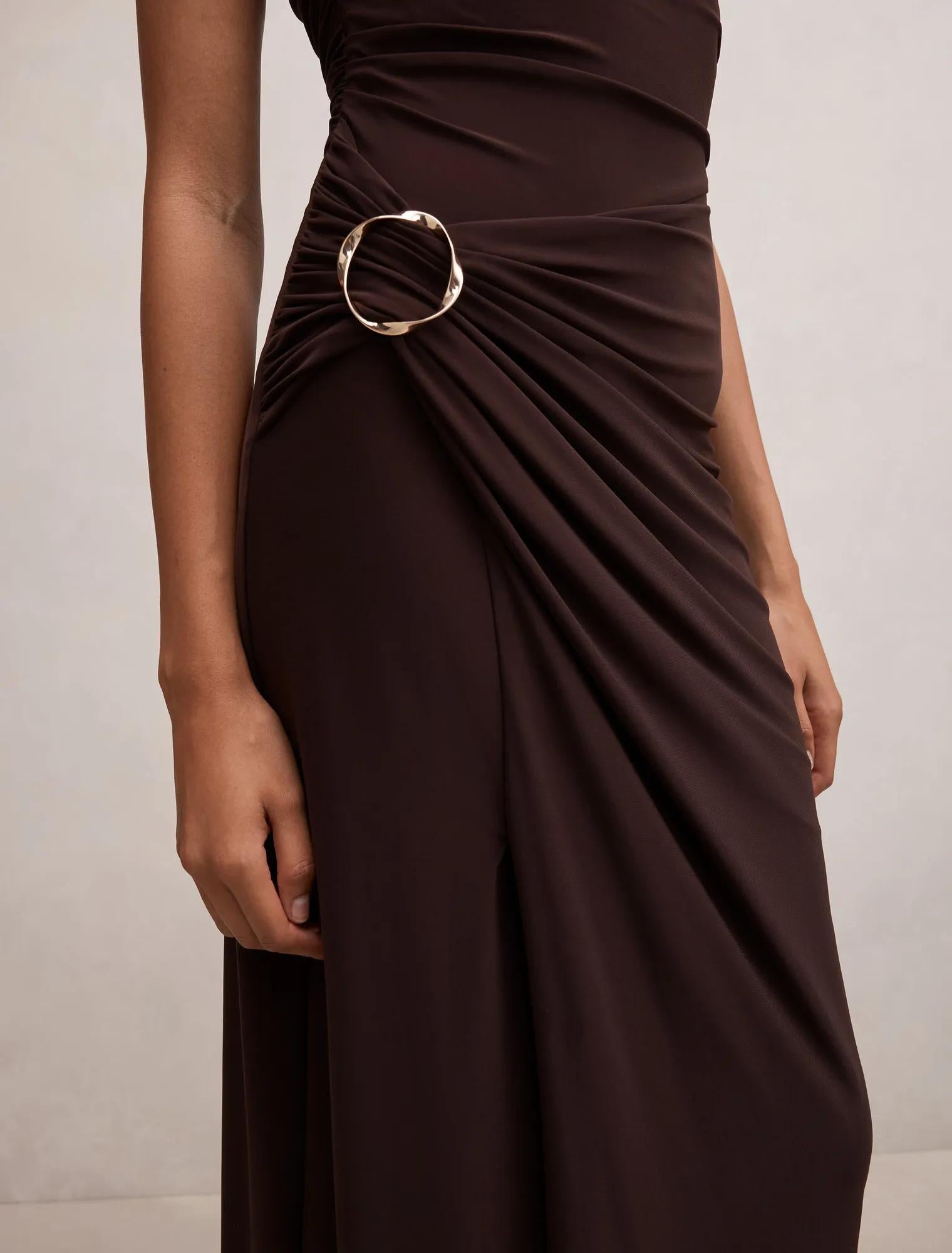 Kinsley Sleeveless Jersey Midi Dark Chocolate