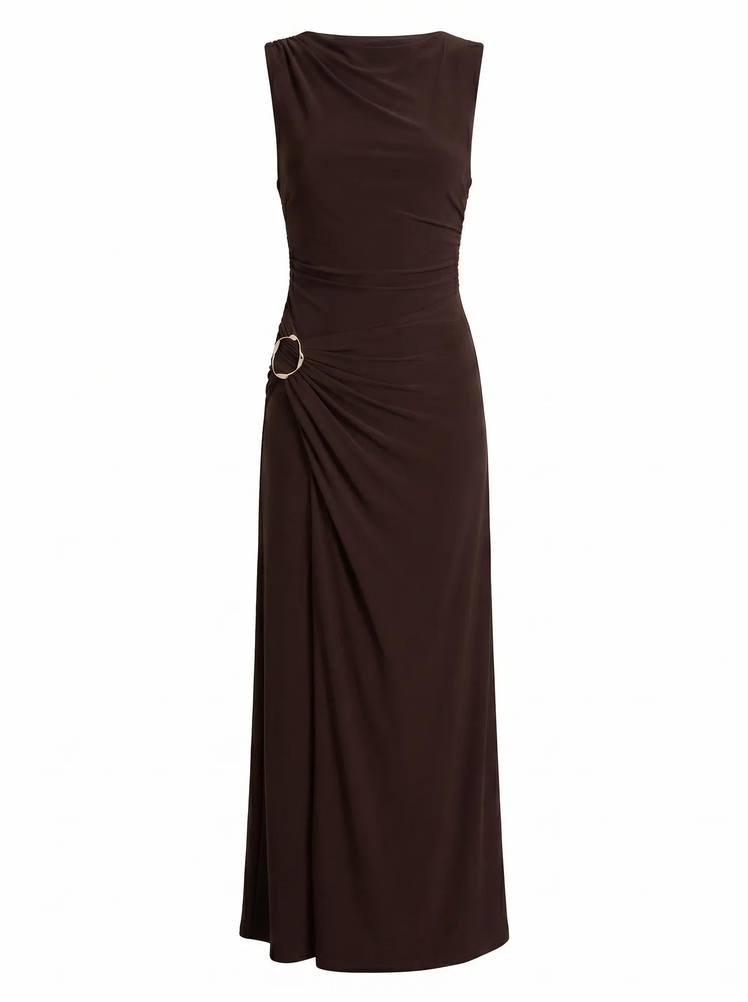Kinsley Sleeveless Jersey Midi Dark Chocolate_mannequin