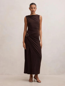 Kinsley Sleeveless Jersey Midi Dark Chocolate