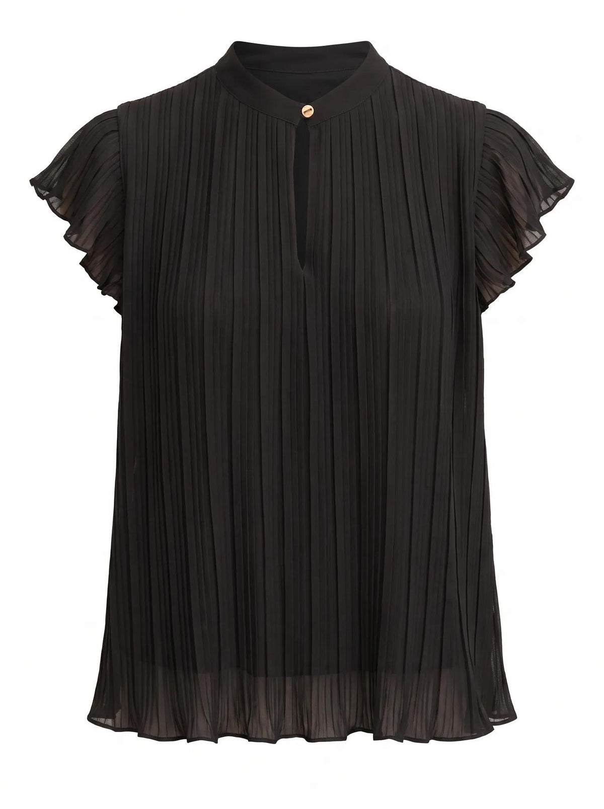 Autumn Flutter Sleeve Blouse Black_mannequin