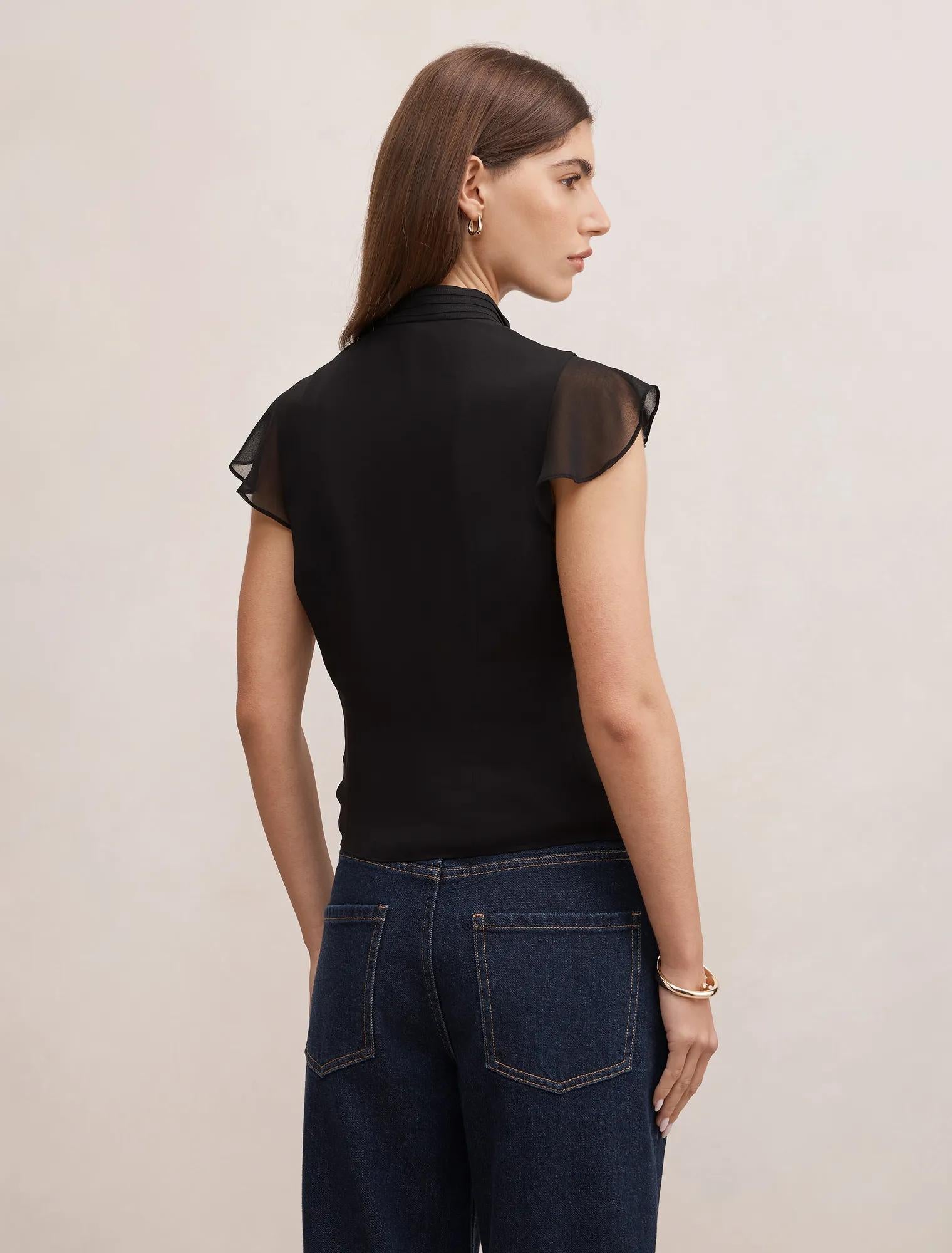 Eden Keyhole Blouse Black