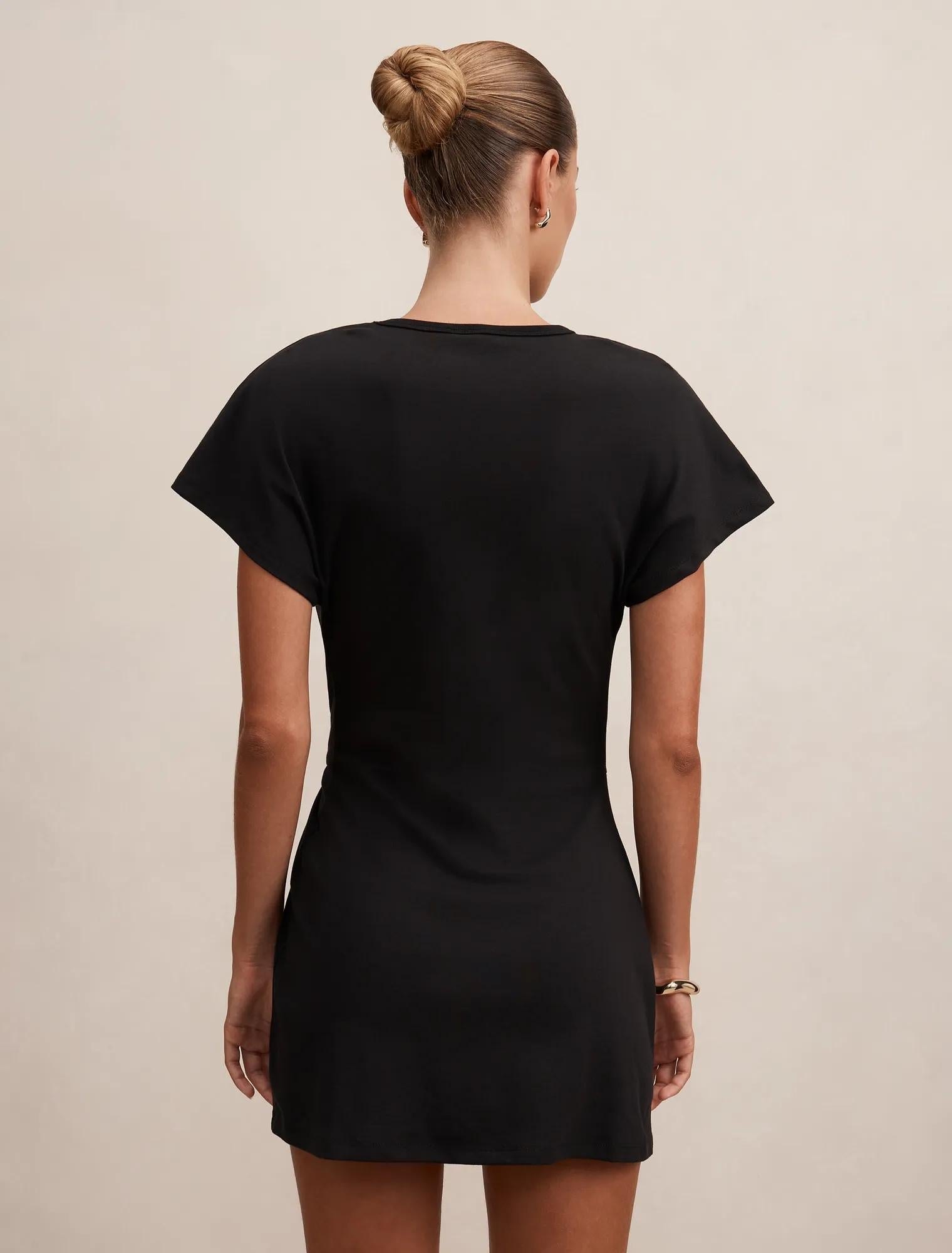 Rose T-Shirt Twist Mini Dress Black