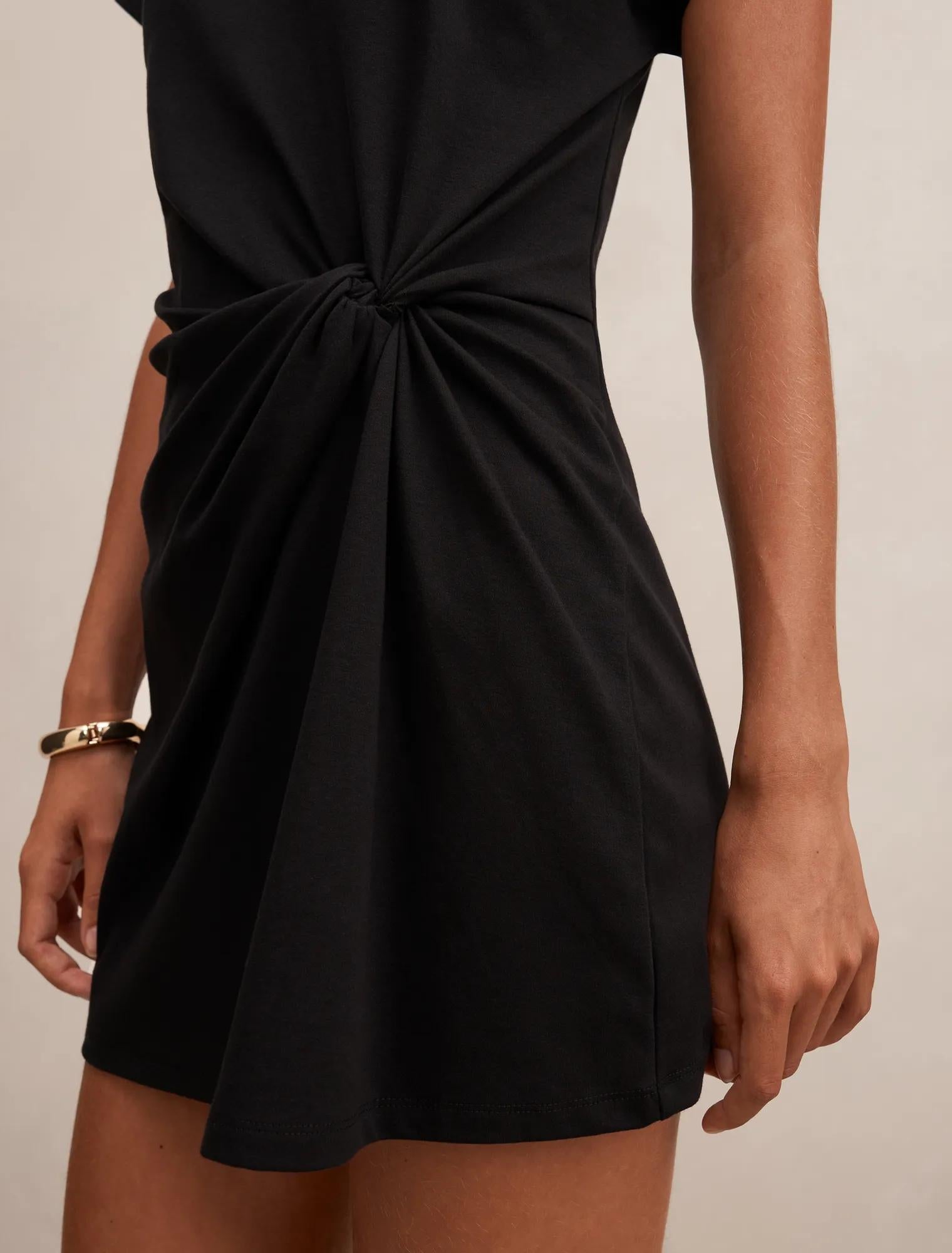 Rose T-Shirt Twist Mini Dress Black