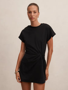 Rose T-Shirt Twist Mini Dress Black