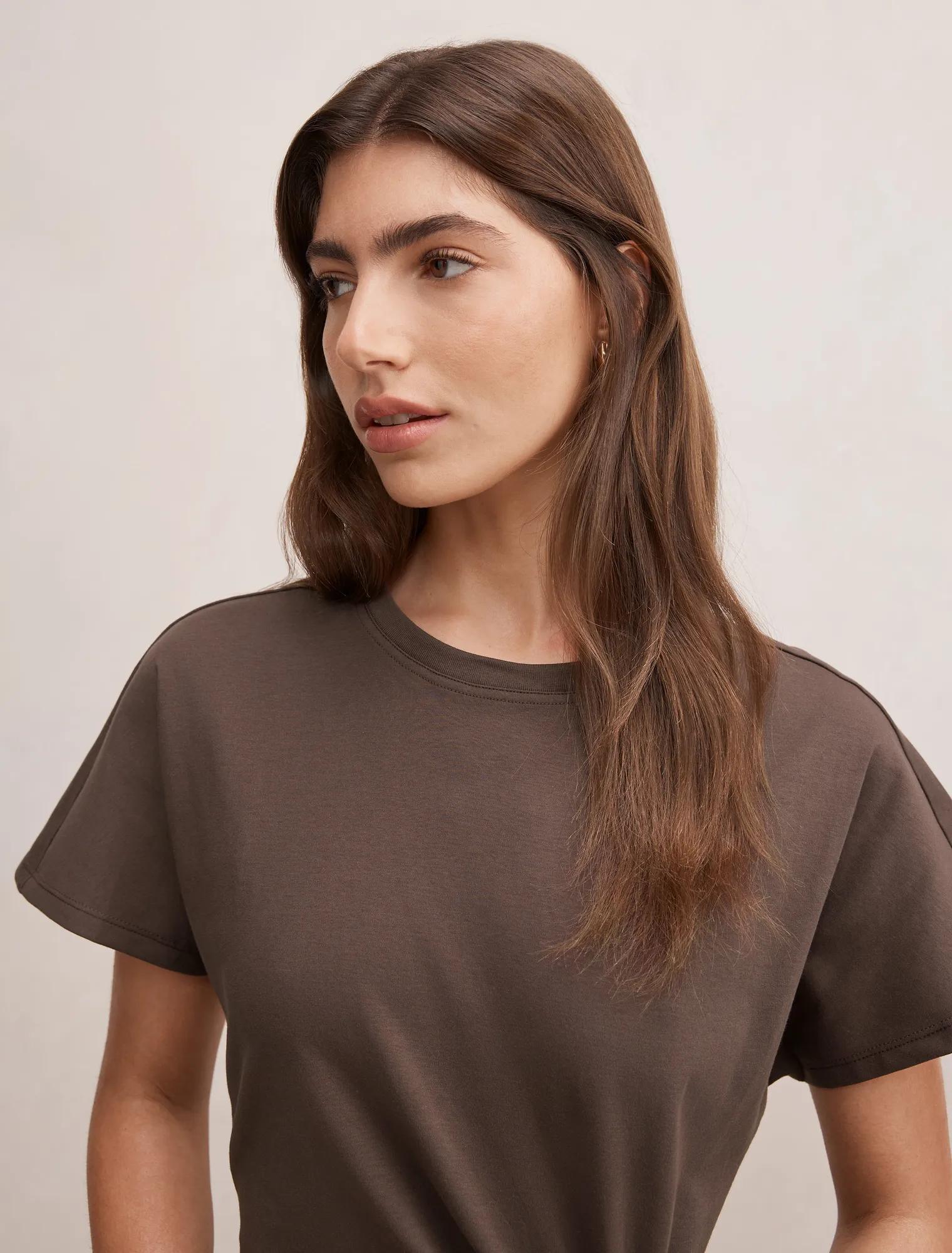 Rose T-Shirt Twist Midi Dress Chocolate Bark
