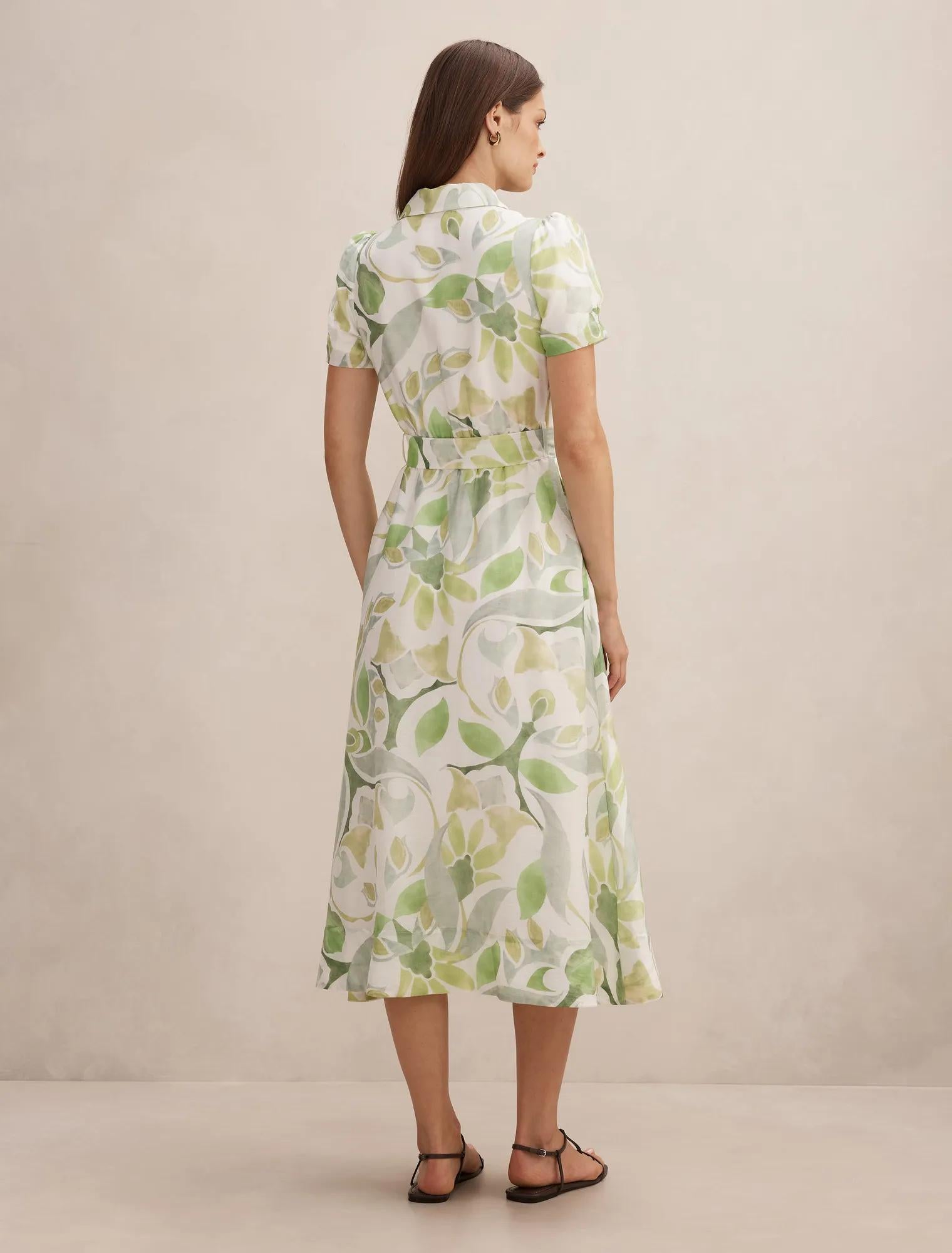Avery Short Sleeve Seam Detail Midi Airlie Tile