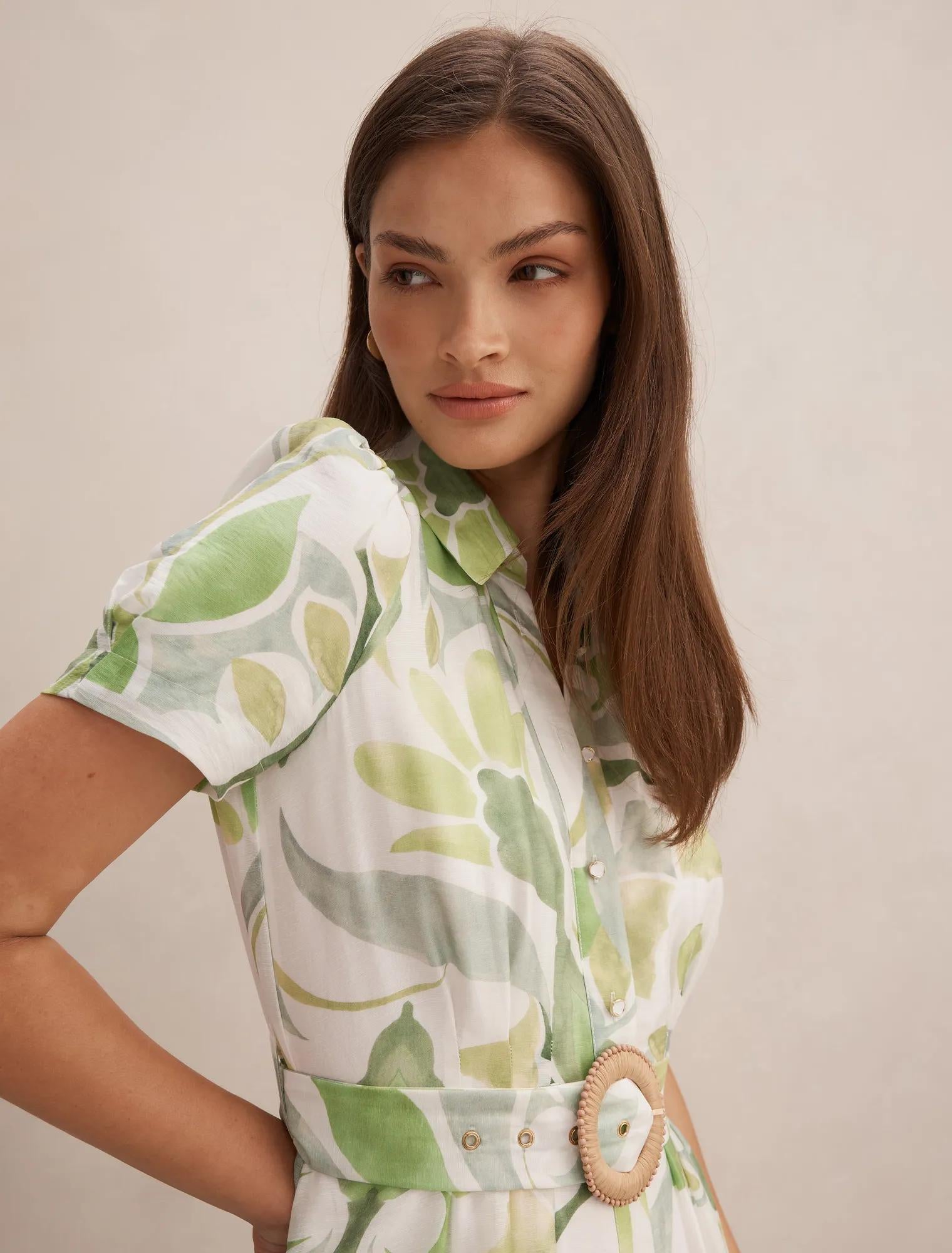 Avery Short Sleeve Seam Detail Midi Airlie Tile