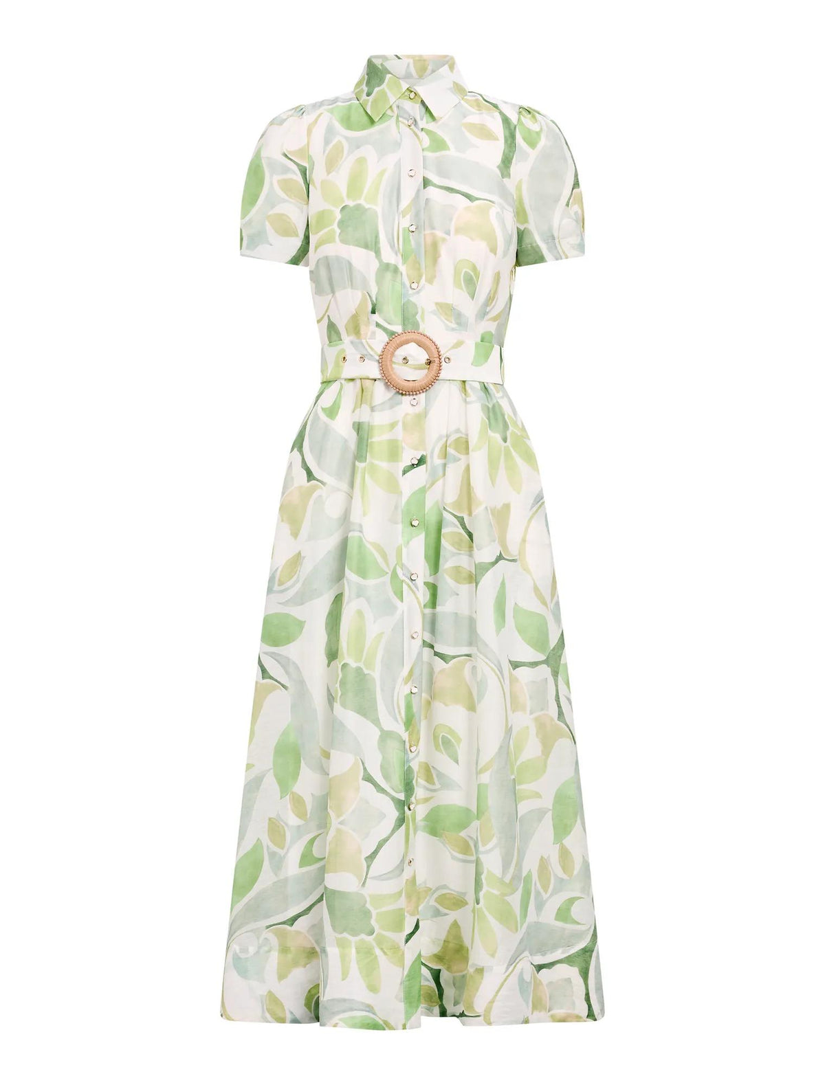 Avery Short Sleeve Seam Detail Midi Airlie Tile_mannequin