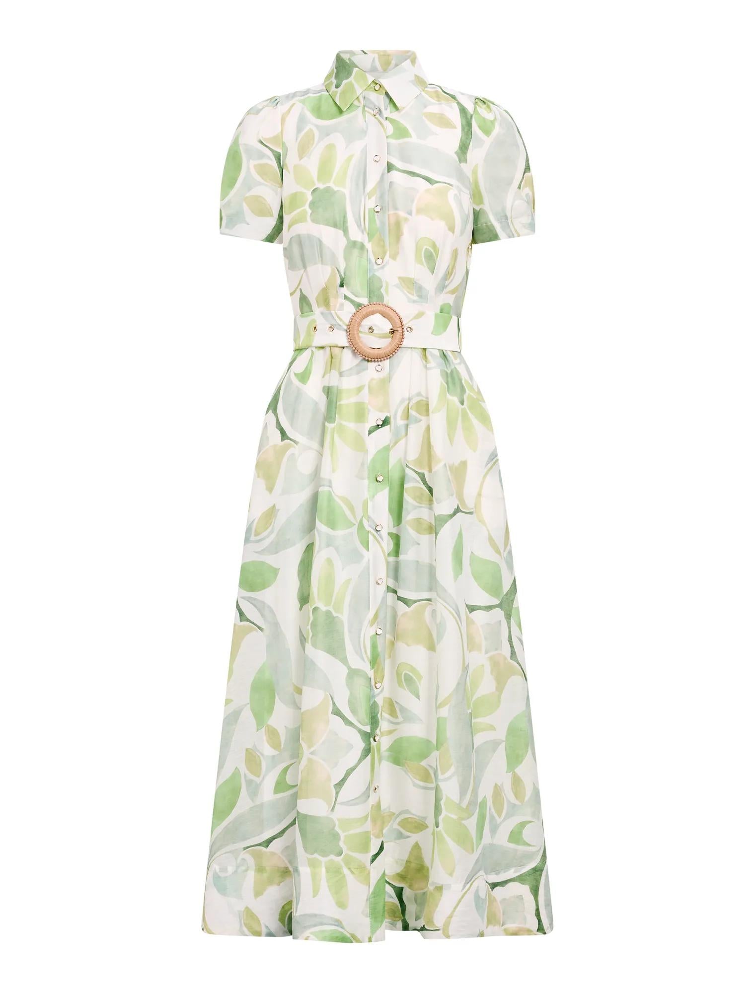 Avery Short Sleeve Seam Detail Midi Airlie Tile_mannequin