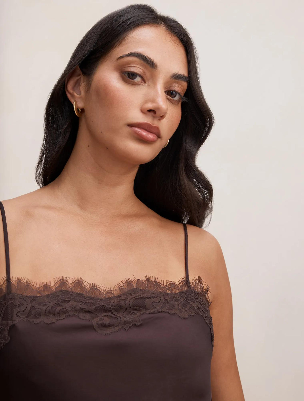 Lyla Lace Cami Mole Brown