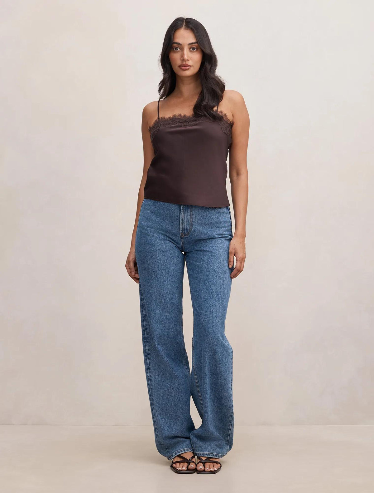 Lyla Lace Cami Mole Brown