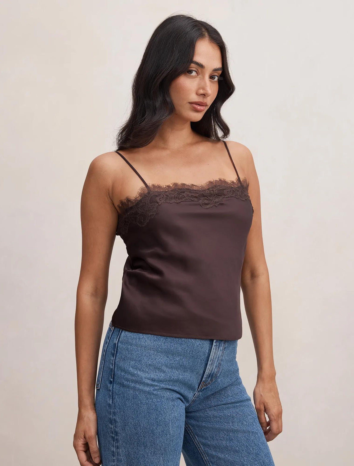 Lyla Lace Cami Mole Brown