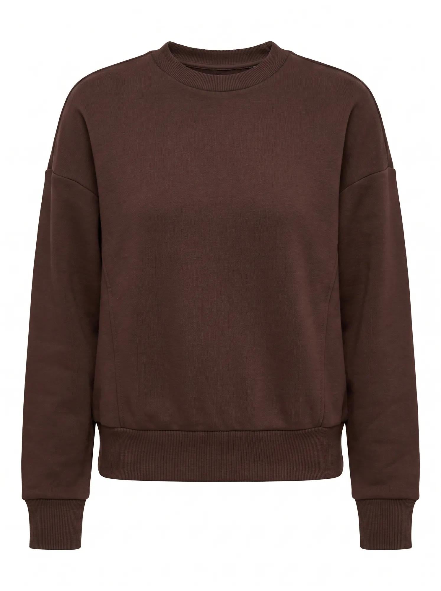 Winnie Fleece Crew Neck Sweater Chocolate Freckle_mannequin