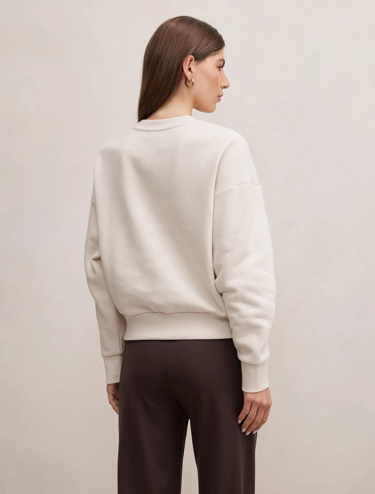 Winnie Fleece Crew Neck Sweater Cool Taupe