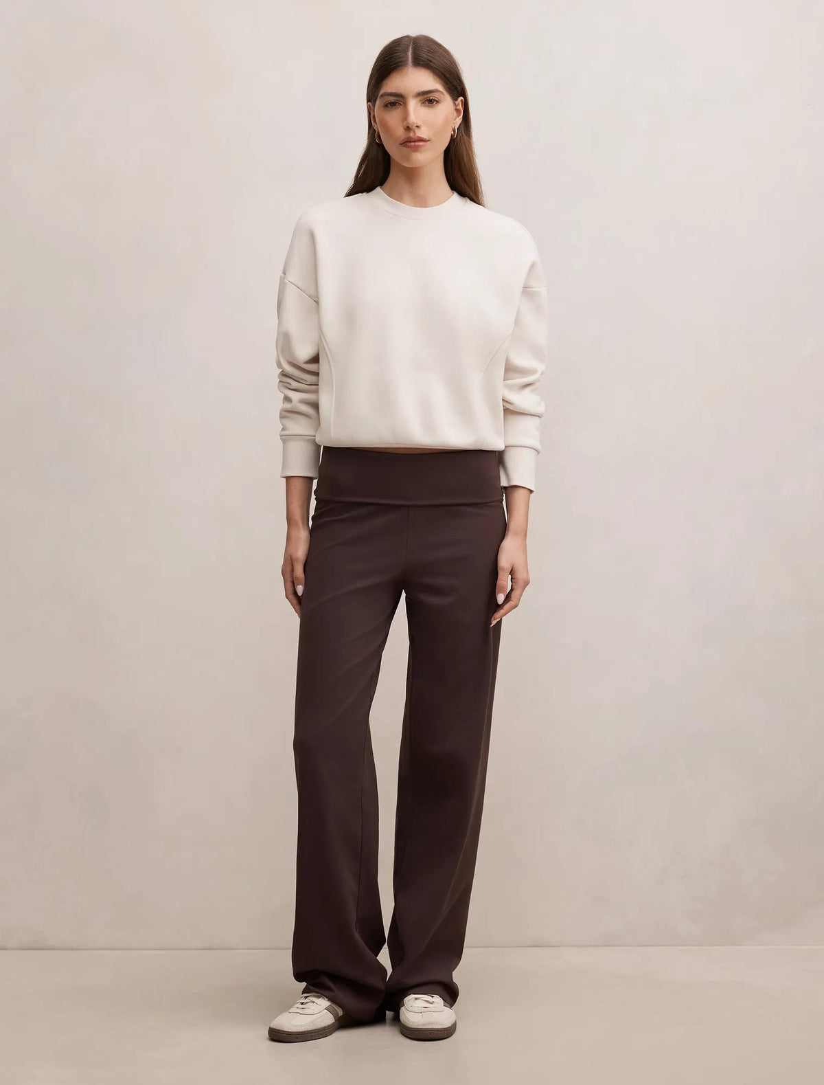 Winnie Fleece Crew Neck Sweater Cool Taupe