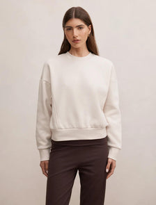Winnie Fleece Crew Neck Sweater Cool Taupe