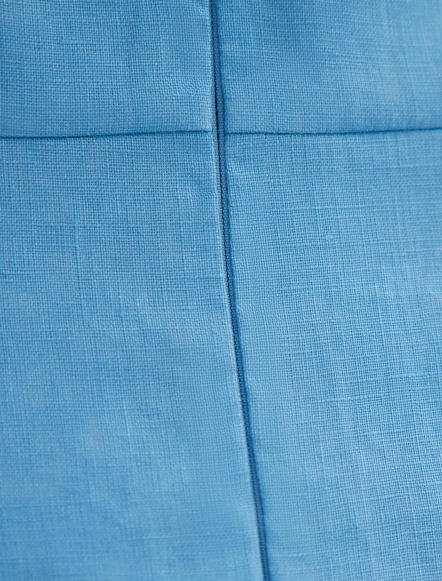 Angie Petite Halter Linen Midi Blue Lemonade