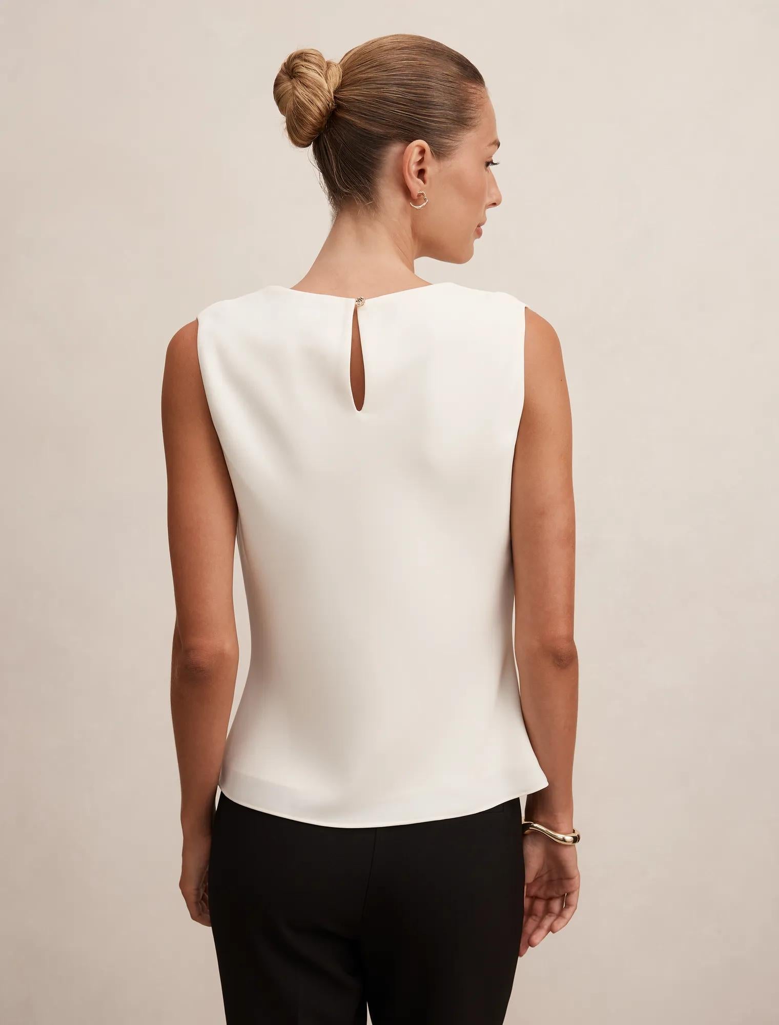 Scout Sleeveless Drape Top Classic Ivory
