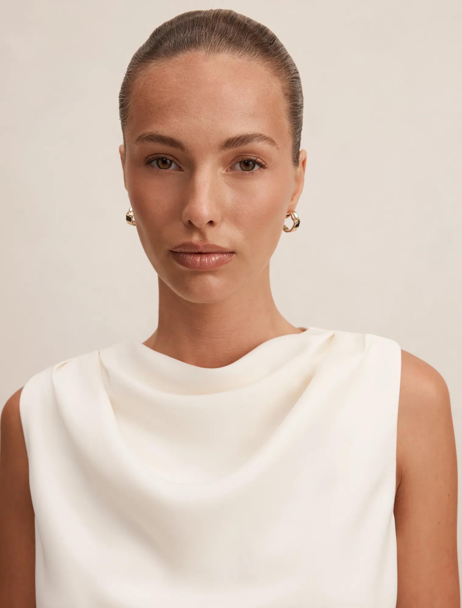 Scout Sleeveless Drape Top Classic Ivory