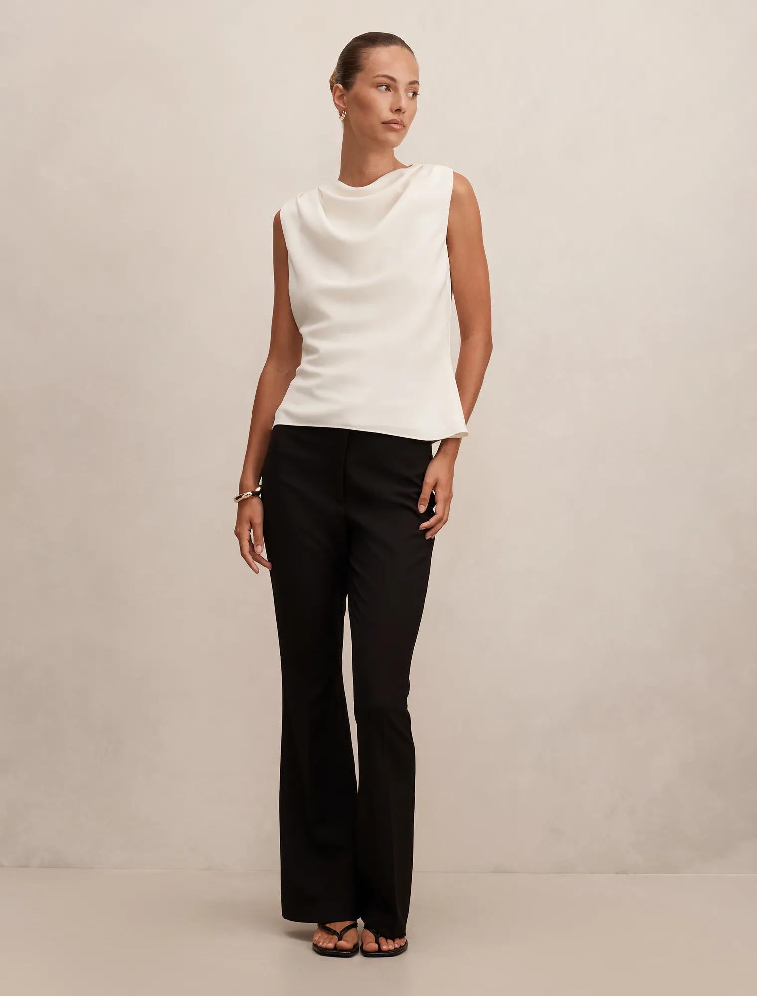 Scout Sleeveless Drape Top Classic Ivory