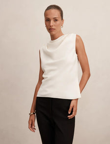 Scout Sleeveless Drape Top Classic Ivory