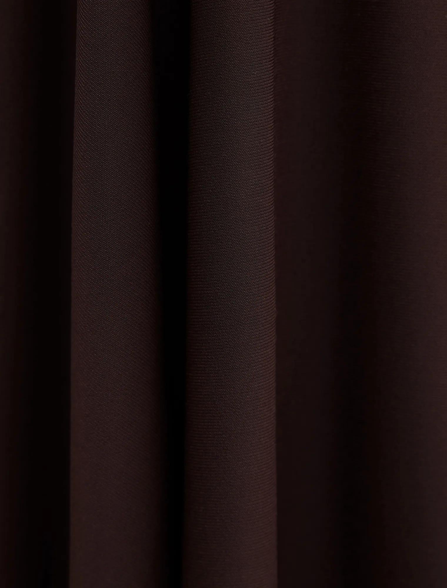 Ariel Petite Godet Hanky Hem Skirt Dark Chocolate Co-ord