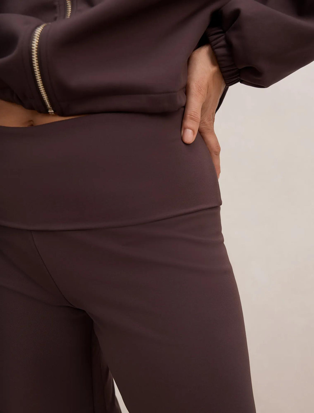 Wren Fold Waist Wide Leg Pant Chocolate Freckle