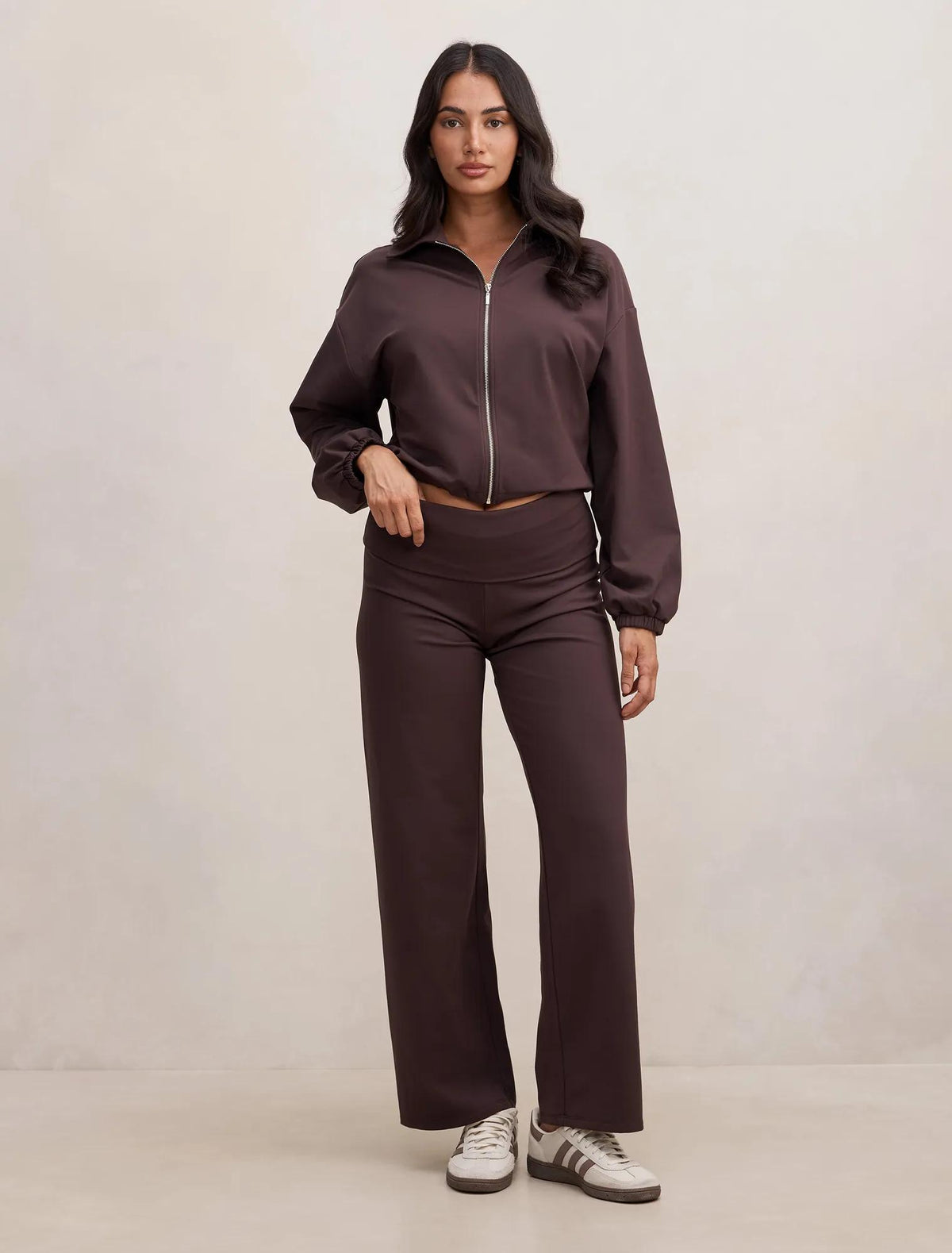 Wren Fold Waist Wide Leg Pant Chocolate Freckle