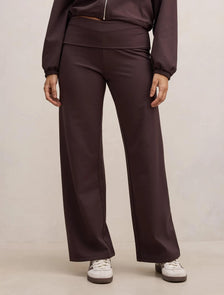 Wren Fold Waist Wide Leg Pant Chocolate Freckle